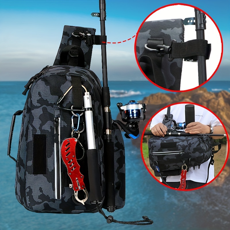 Multifunctional Fishing Tackle Bag for Lure Box Rod Reel Lures Case Outdoor  Portable Outdoor Hiking Camping Pole Waist Bag Gear