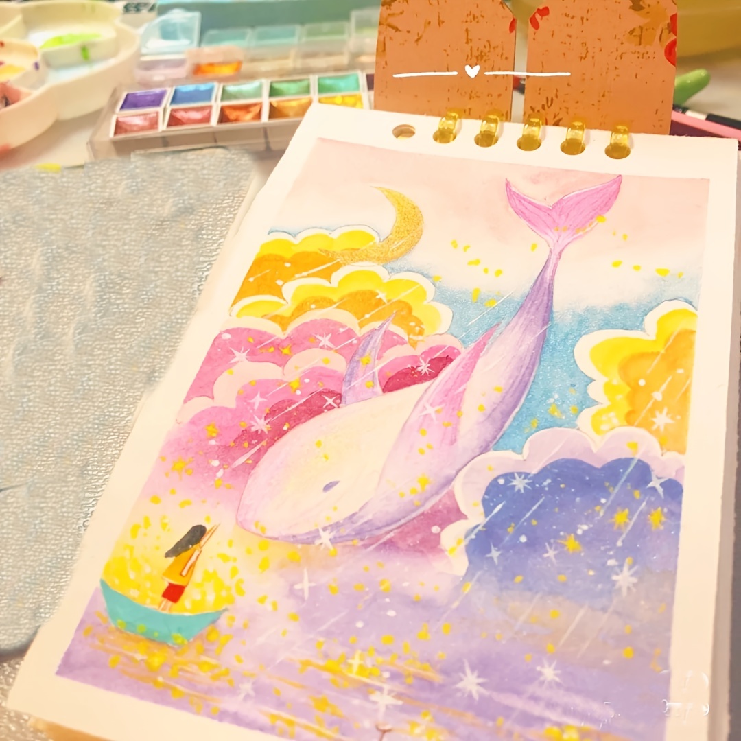 Dededepraise 12 Color Stars Watercolor In Portable - Temu
