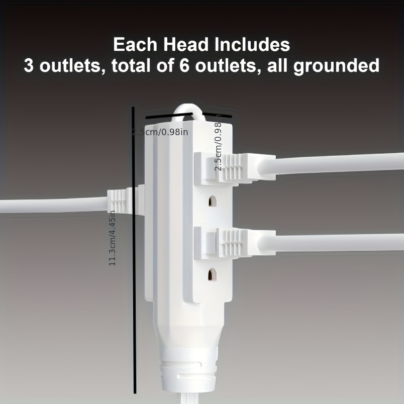 6-Outlet Grounded Power Strip with 12 ft. Long Extension Cord in White