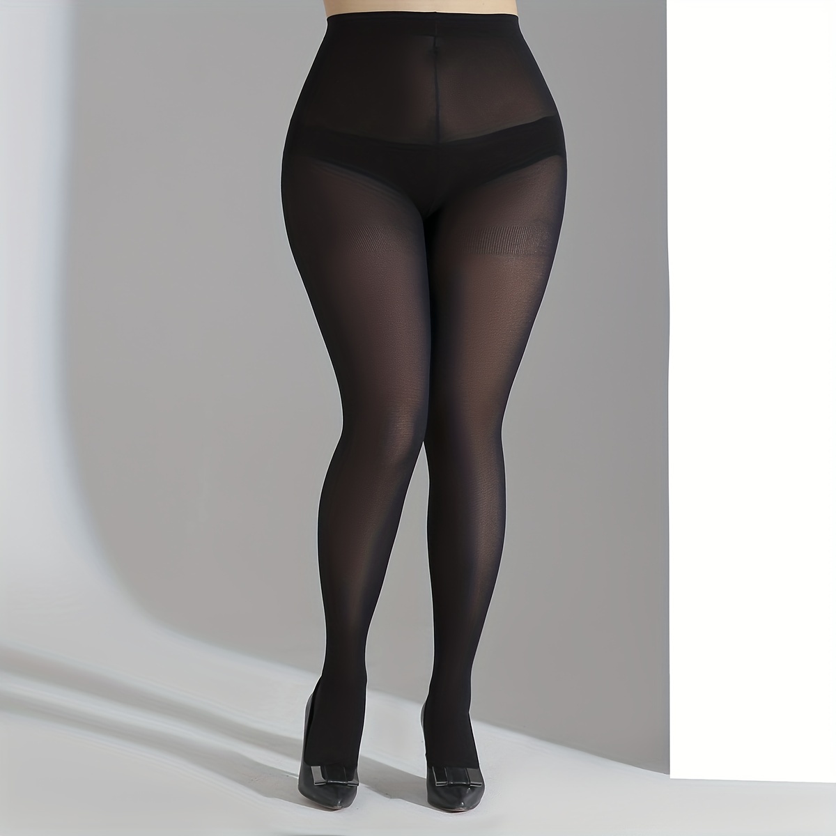 1pc Plus Size Sheer Pantyhose, Tights For Tall Women, Slimming