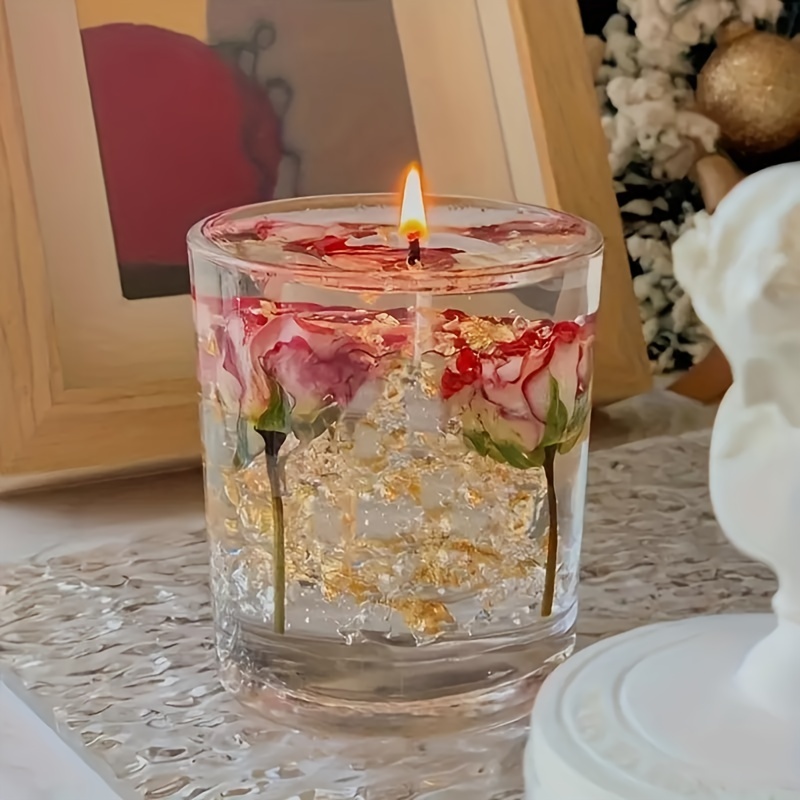 Glass Bottles Ocean Theme Smokeless Jelly Wax Wedding Gel Candles Exquisite