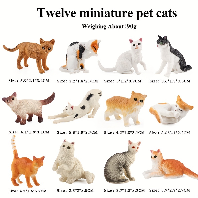 Tiny Kitten Figurine Soft Plastic Cat for Fairy Garden, Diorama, Terrarium,  or Dollhouse Realistic Miniature Toy Pet -  Canada