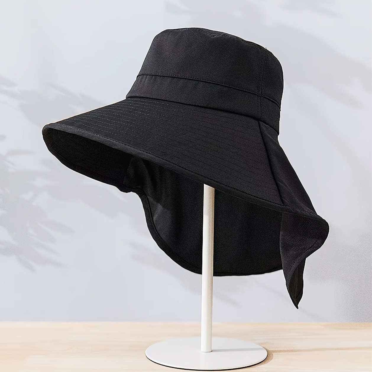 Summer Outdoor Sun Hat Neck Flap Solid Color Breathable - Temu