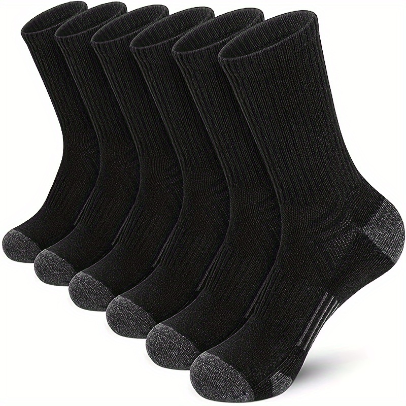 5 Pairs Men's Cotton Cushioned Sports Crew Socks