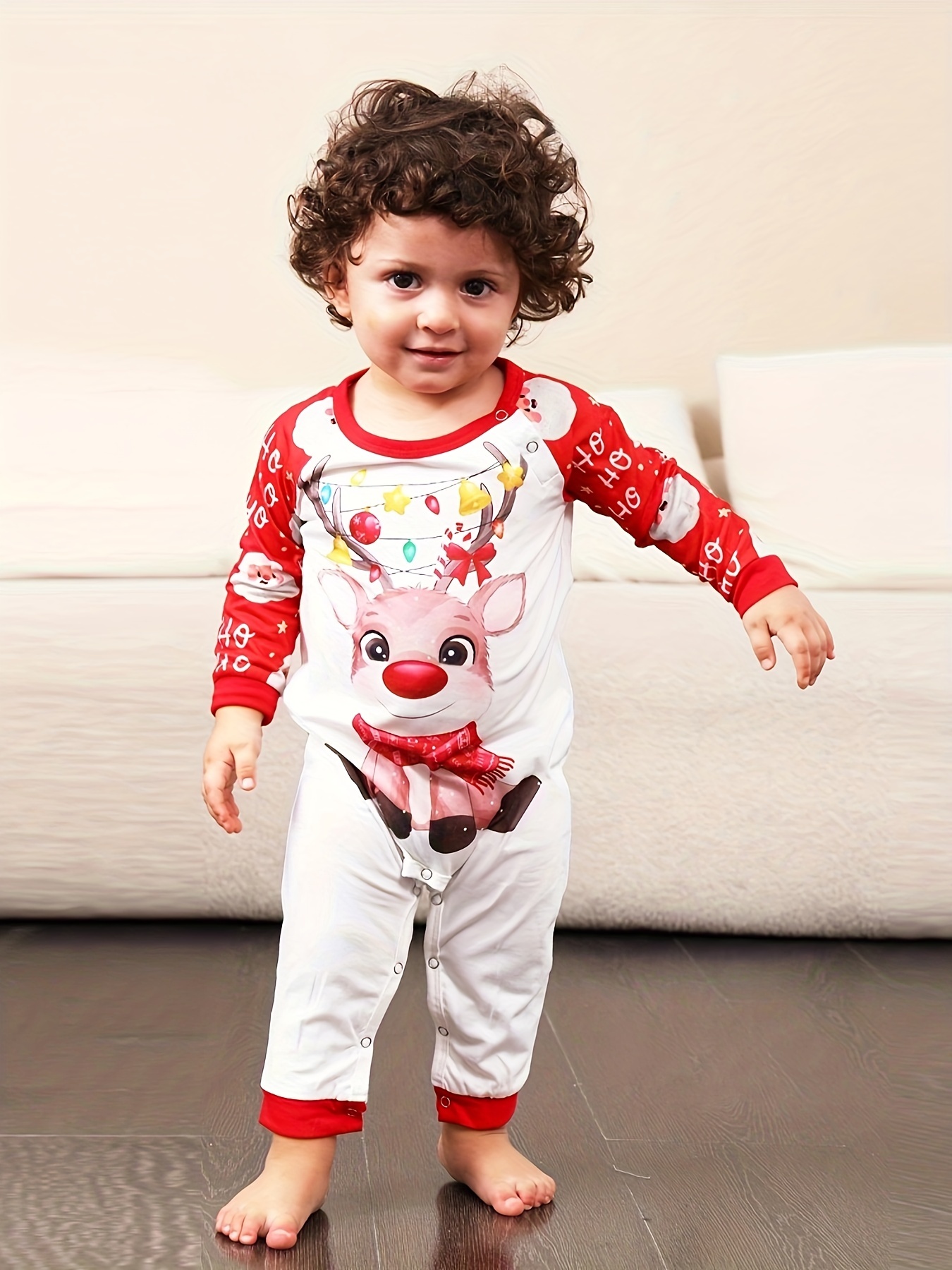 Pijama de una sola pieza con estampado de muñeco de nieve navideño lindo en  contraste de colores, para bebé niño o niña, con capucha, ropa de dormir