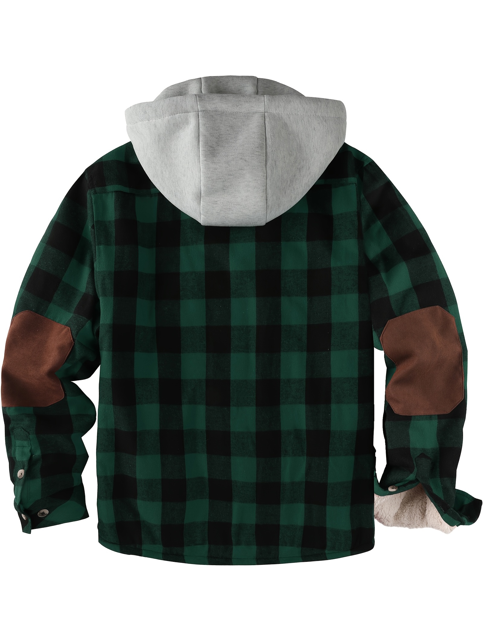 Green Plaid Hooded Quilted Flannel Shirt Jacket (Small) : :  Clothing, Shoes & Accessories