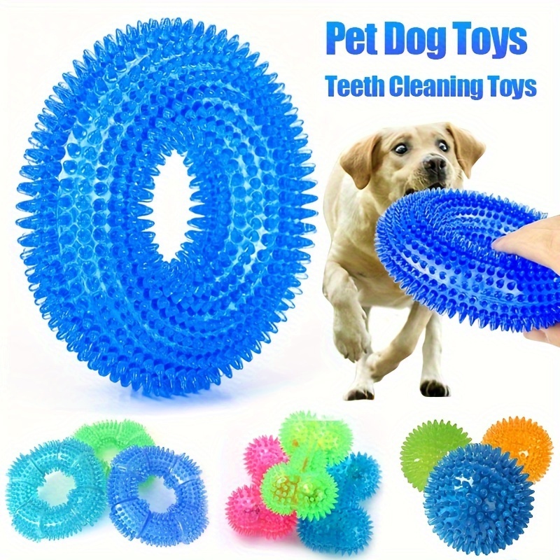 

Pet Squeaky Dog Toy Ball Spike Ring Anti Bite Tooth Grip Strength Device Pet Sound Spike Ring