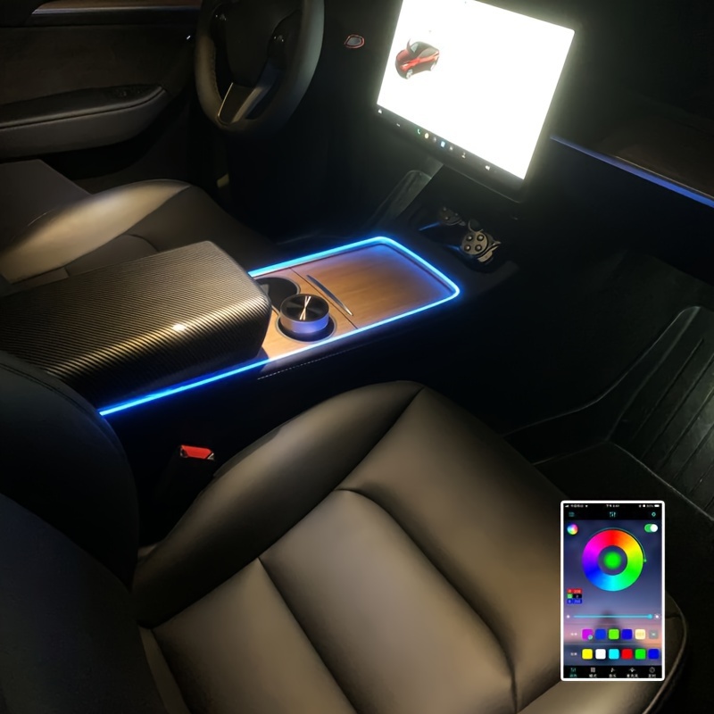 Mittelkonsole Dashboard Fuß Licht RGB LED App Controller Für Modell 3  Modell Y 2019-2022 Umgebungs Beleuchtung Auto Neon