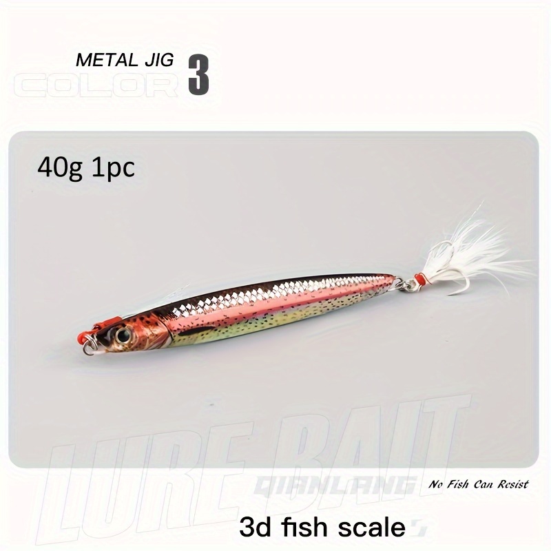 Metal Slow Jigs Lure Luminous Belly Bionics Design 3d - Temu