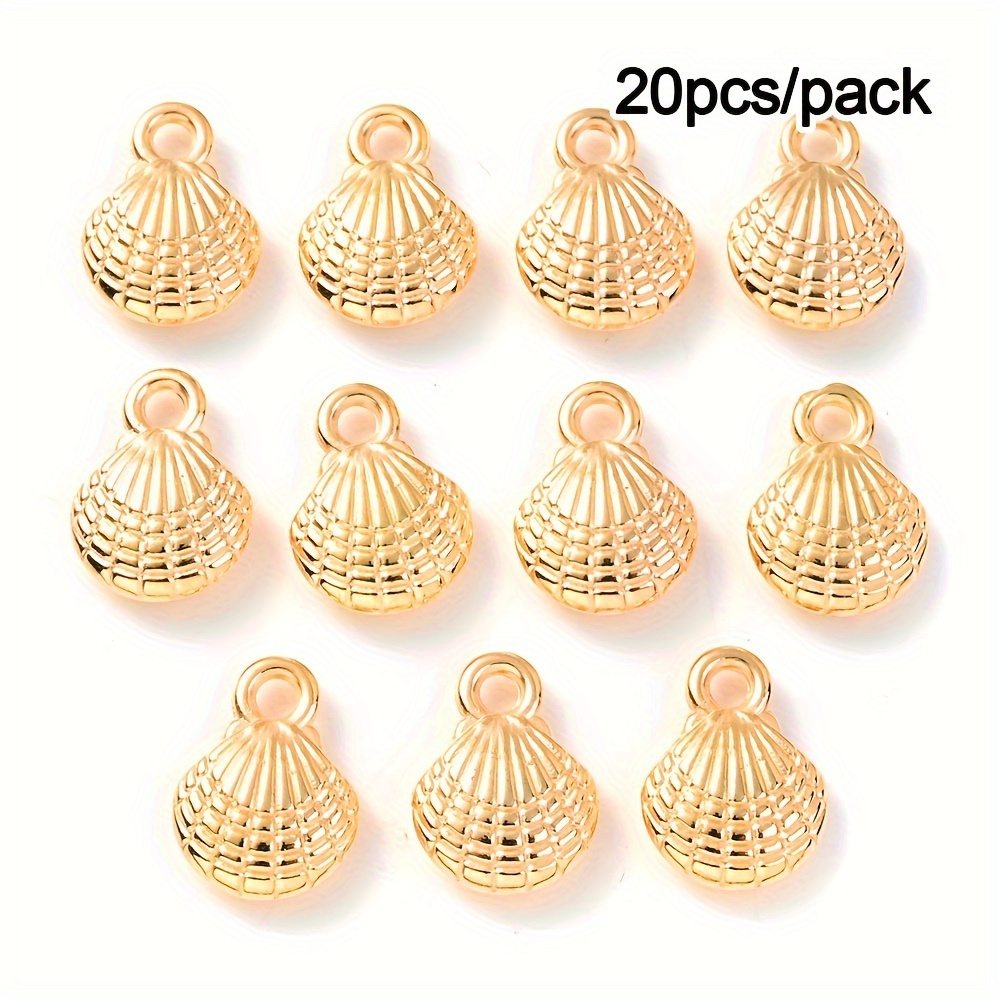 TEMU 20 piezas/paquete 10X13MM CCB conchas cuentas colgantes acrílicos para hacer joyas serie marina pulsera collar pendientes accesorios