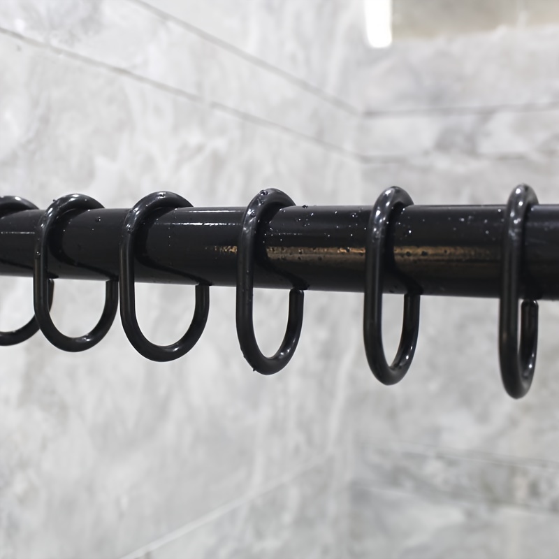 Shower Curtain Rings Clear/black/white C shaped Strong - Temu