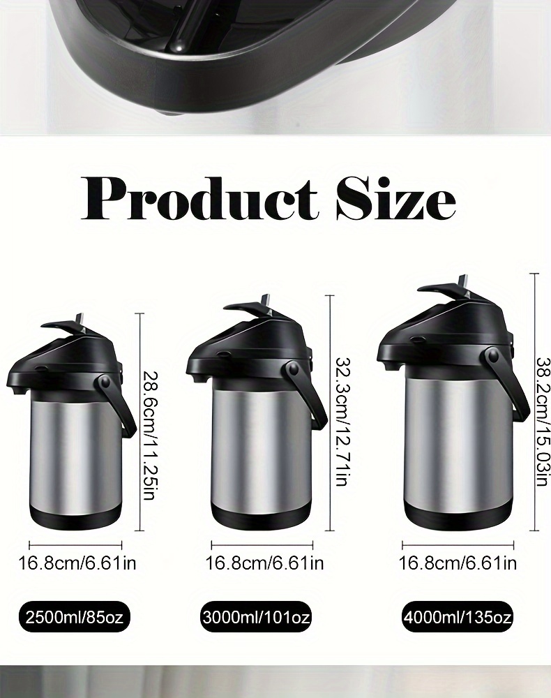 Insulated Coffee Pot, Thermal Insulation Kettle Insulated Coffee Pot,  Insulated Hot Beverage Pot, Coffee Cup Insulated Stainless Steel Large Beverage  Dispenser, Cold / Hot Water Lever Action - Temu