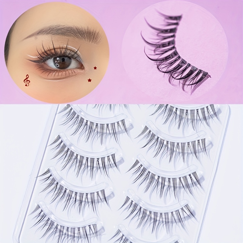 5 pairs Spiky Manga Lashes - Anime Cosplay Eyelashes for Natural  Transparent Stalk Doll Eye Lashes - Little Devil Japanese False Lashes -  12mm