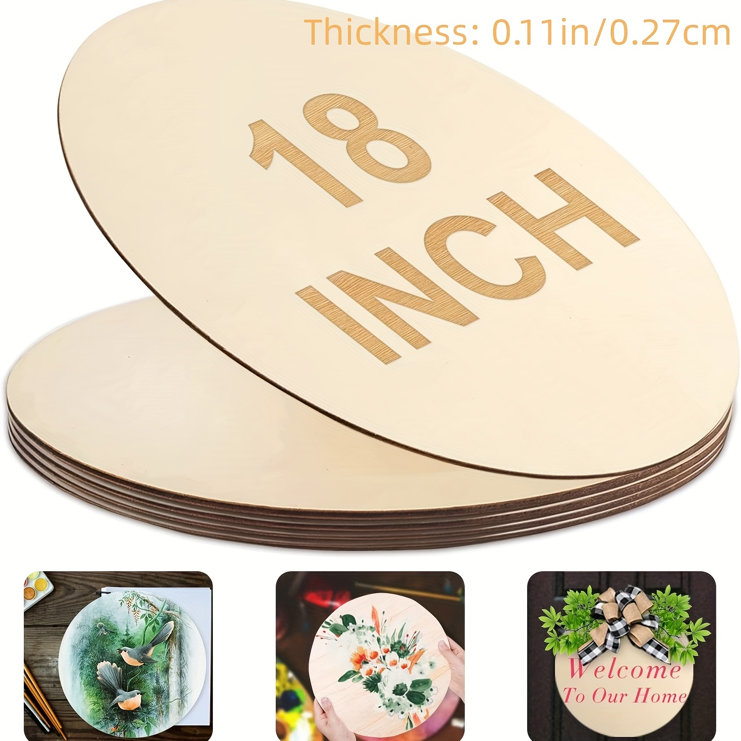 Wood Circles 19 inch, 2 Thicknesses, Unfinished Birch Sign Plaques | Woodpeckers | 1/2 Thick | Michaels