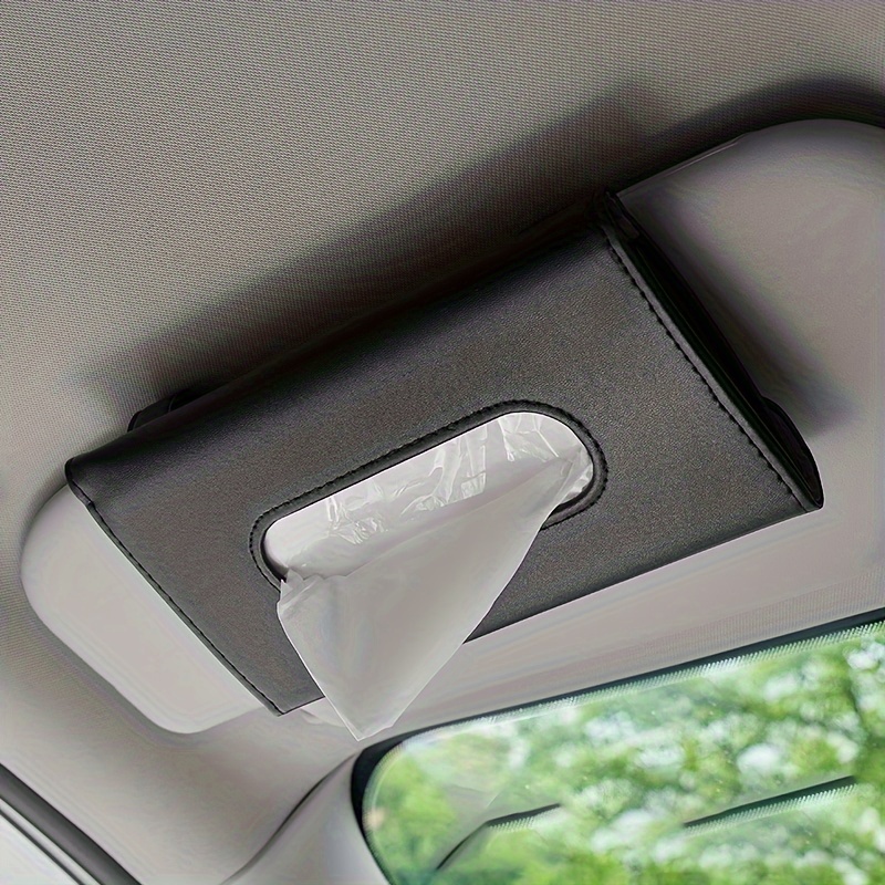  Car Tissue Holder - Mask Holder For Car - PU Leather Backseat Car  Kleenex Holder,Wipes Dispenser For Car Visor,Car Tissue Holder Napkin Box  ,Black : Automotive