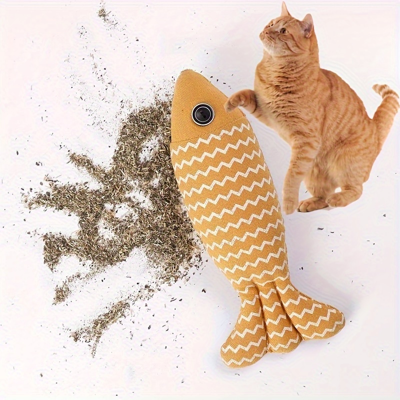 Pet Cat Toy Linen Fish Teeth Cleaning And Bite resistant Toy - Temu