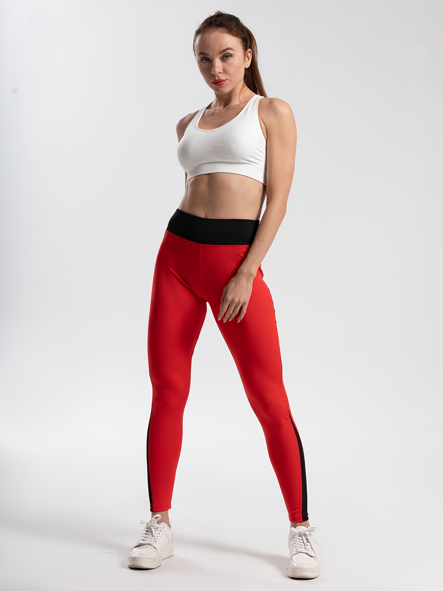 Women's High Waisted Sports Capri Leggings - Slim Fit, Elastic & Breathable  For Yoga & Running!