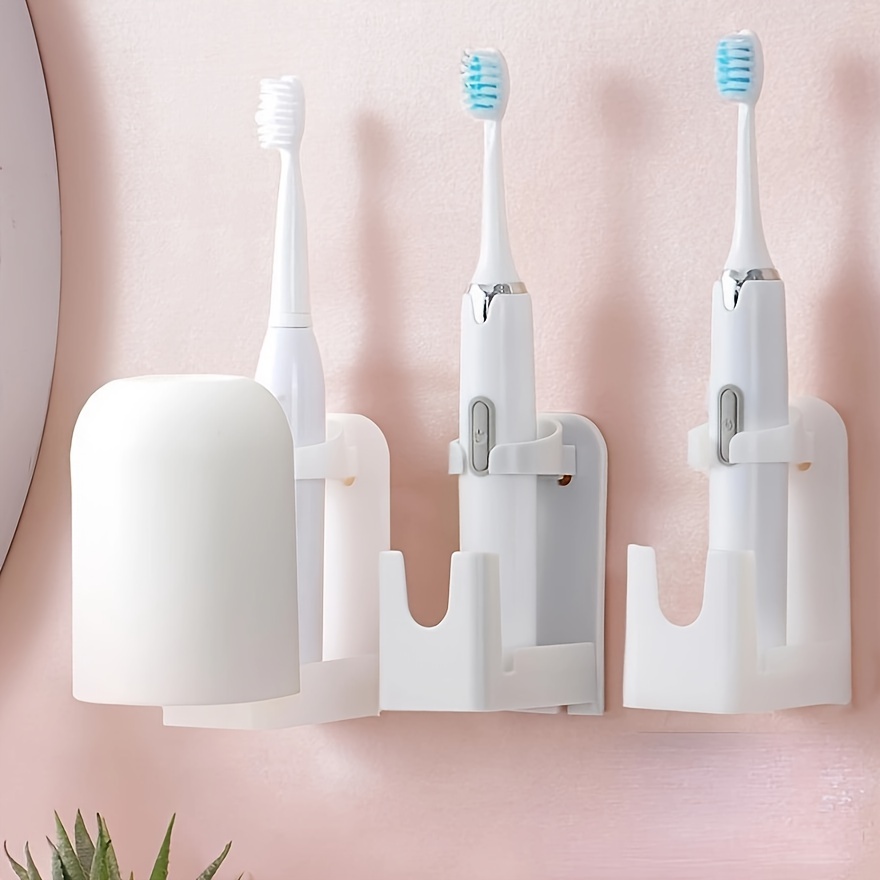 Soporte eléctrico para cepillo de dientes para baño, soporte eléctrico para  cepillo de dientes montado en la pared, organizador de cable de cepillo de