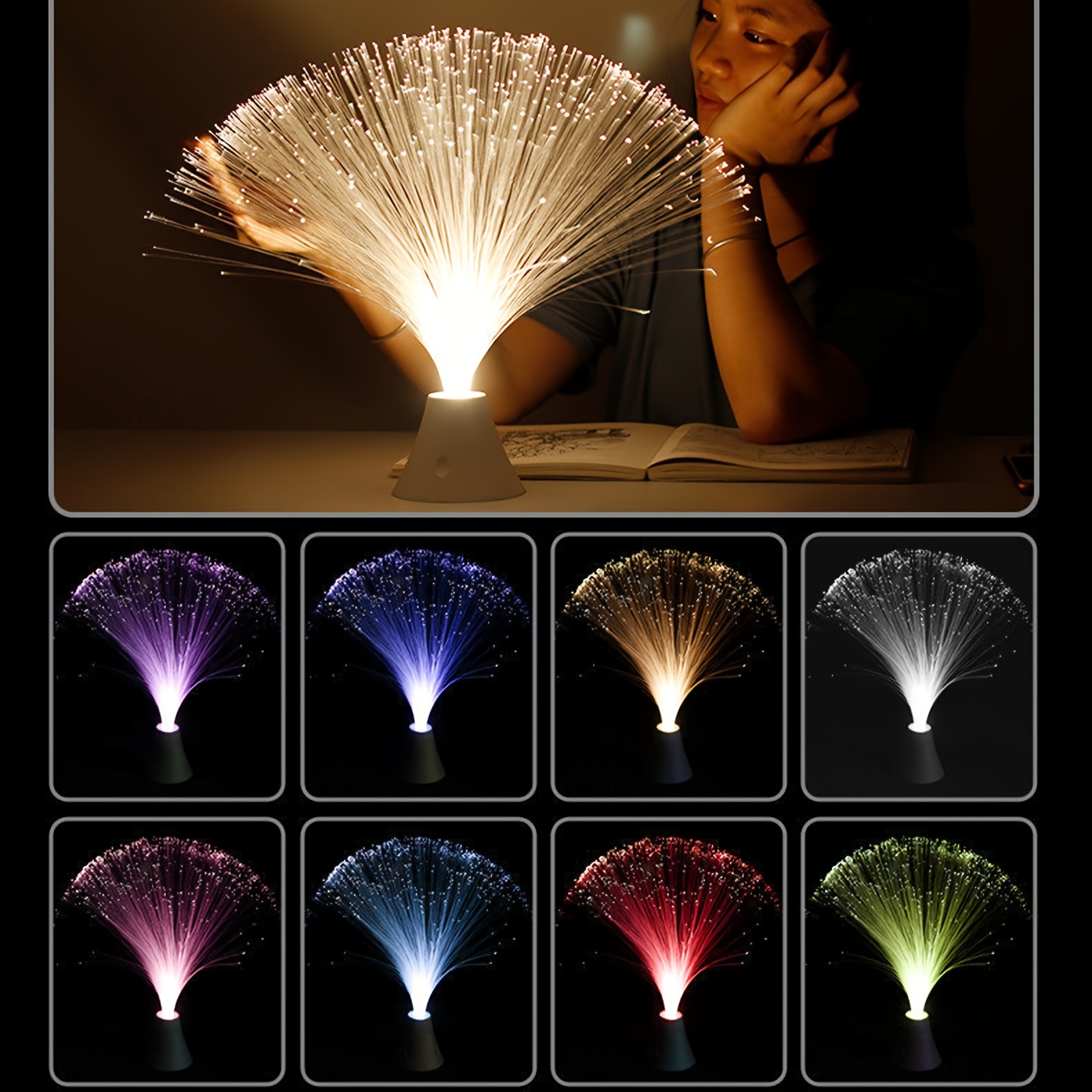 Acheter Lampe LED multicolore à fibre optique, vacances, noël, mariage,  décoration de la maison, LED multi-couleurs changeantes, fontaine à fibre  optique, veilleuse
