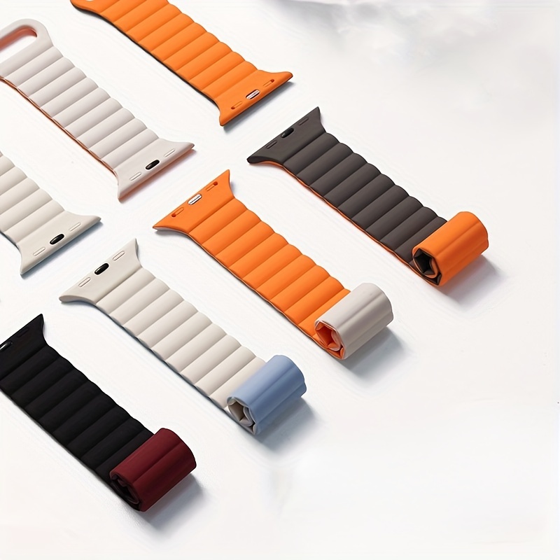 Simulation Crocodile Pattern Leather Watch Strap For Watch 8 7 6 5 4 3  Leather Watchbands For Iwatch - Temu Australia