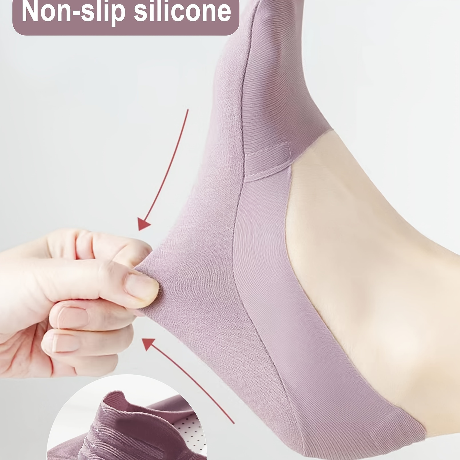 Non-Slip Socks, Boat Socks, Hosiery Invisible Socks, Ice Silk Socks, Low  Cut No Show,Super-Thin Boat Socks for Spring and Summer : :  Clothing, Shoes & Accessories