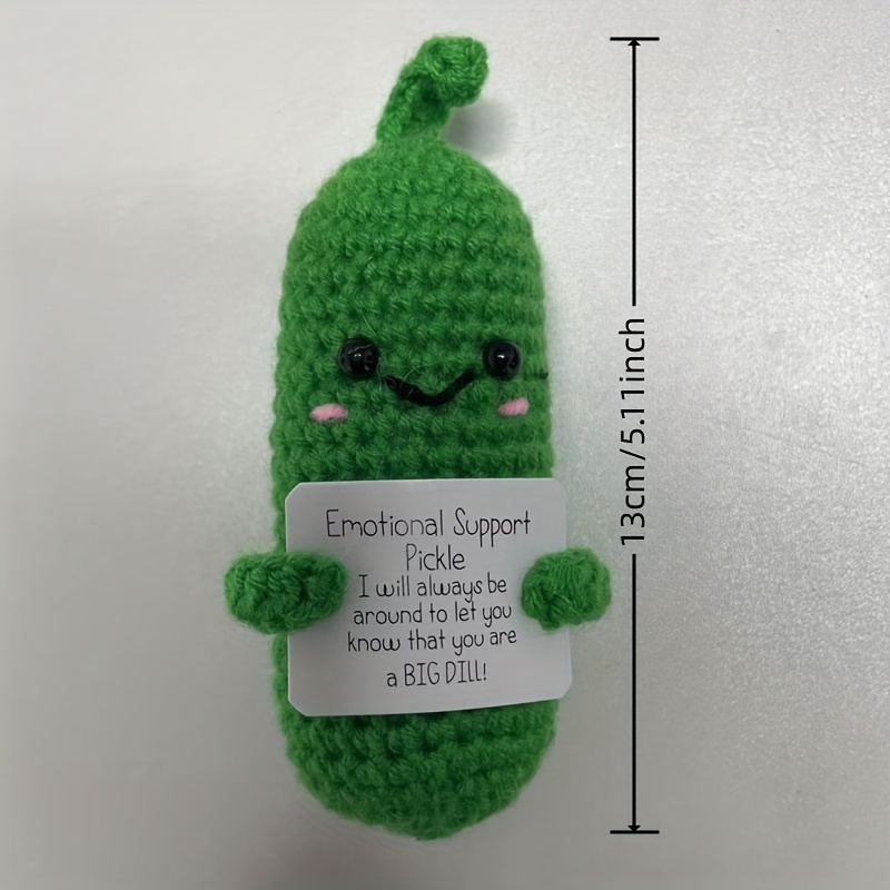 2pcs Emotional Support Pickled Cucumber Gift, Crochet Emotional