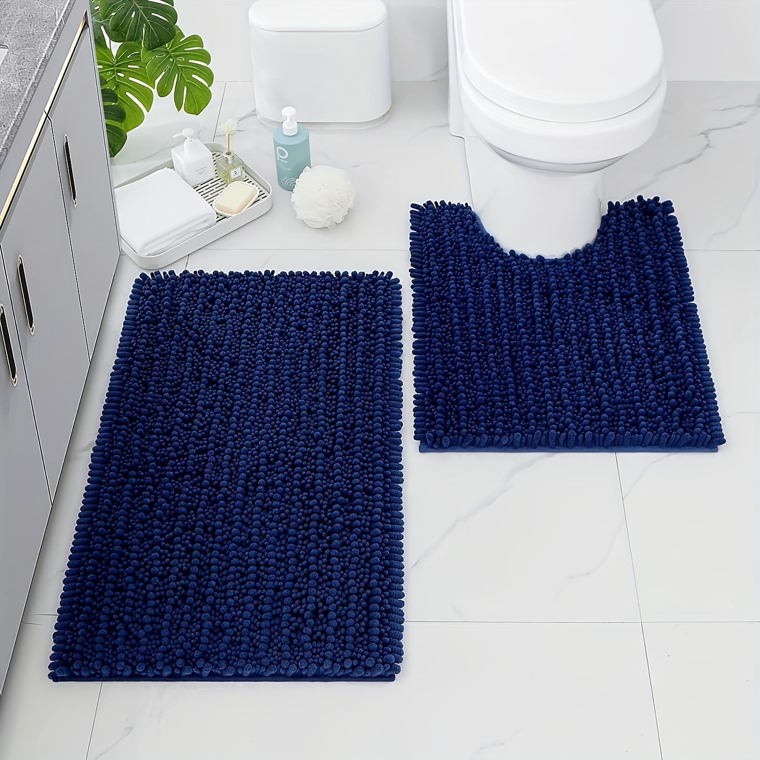 Microfiber Bathroom Mats Set Striped Pattern Non slip - Temu