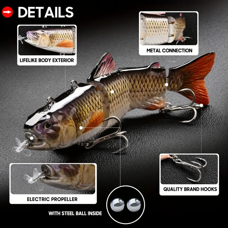 Rechargeable Robotic Swimming Fishing Lure Electric Wobbler Bait (T-620)
