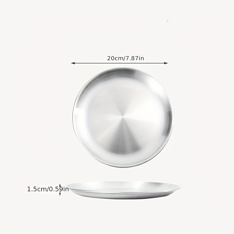 Stainless Steel Round Serving Platter for Barbecue Steak Dessert Buffet