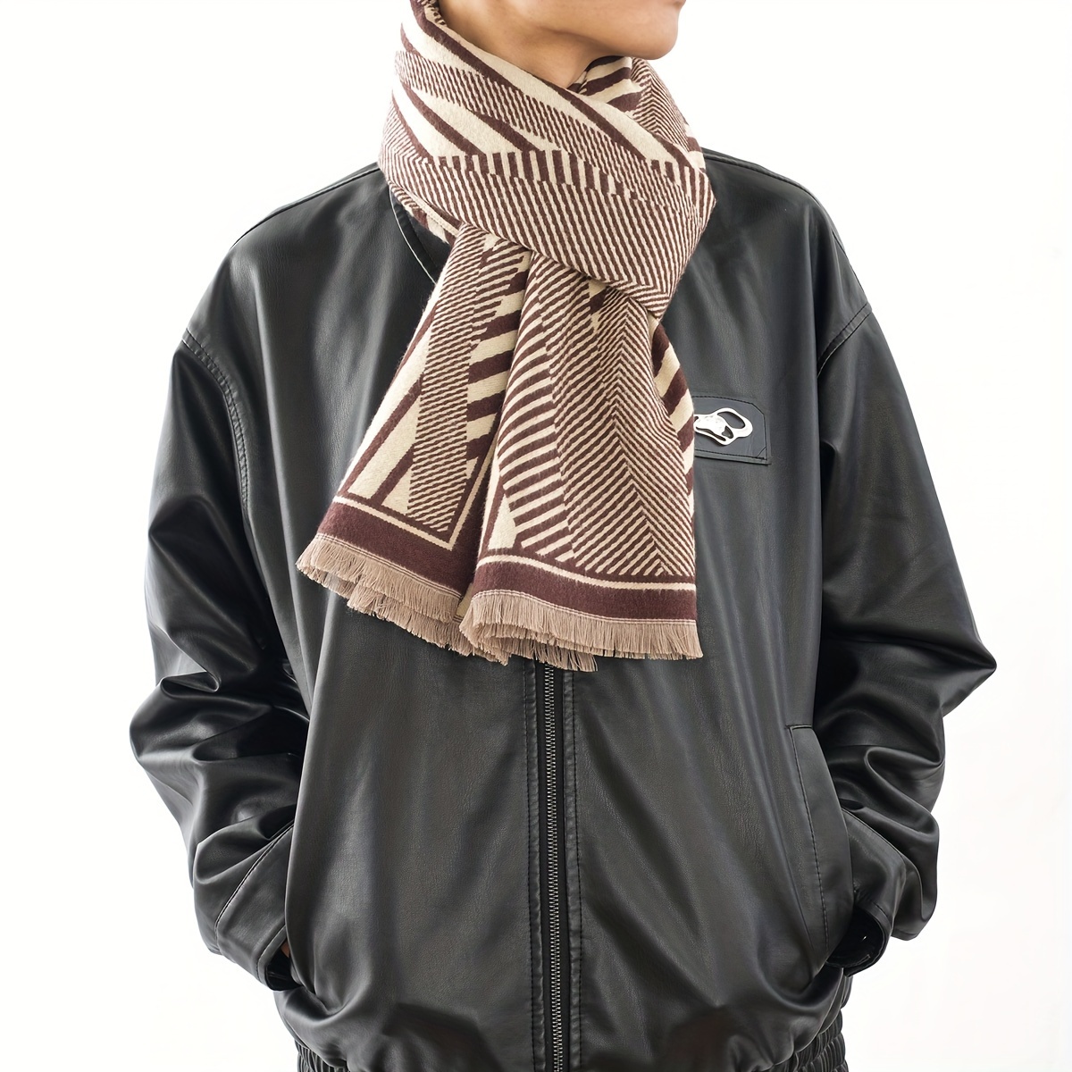 1pc Women's Faux Cashmere Jacquard Warm Scarf Shawl, Suitable For Daily Use  In Autumn And Winter