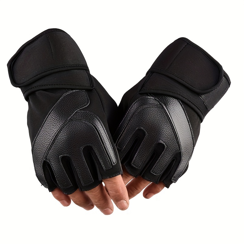 Men's Fingerless Gloves for Weightlifting, Cross Training - Soft Hand Protection