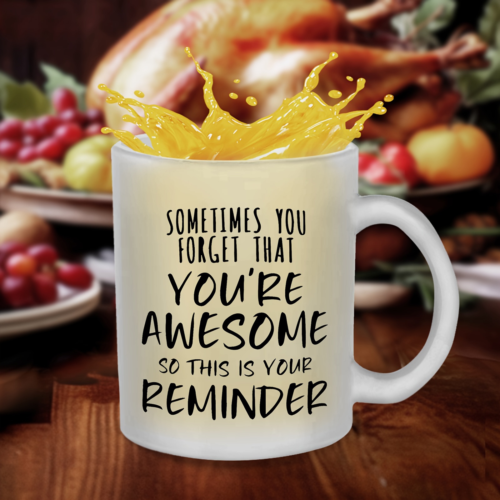 Go Make Today Amazing Quote Glass Coffee Mug, Large Glass Tea Cup. Gift,  Cute, Jumbo Mug. 