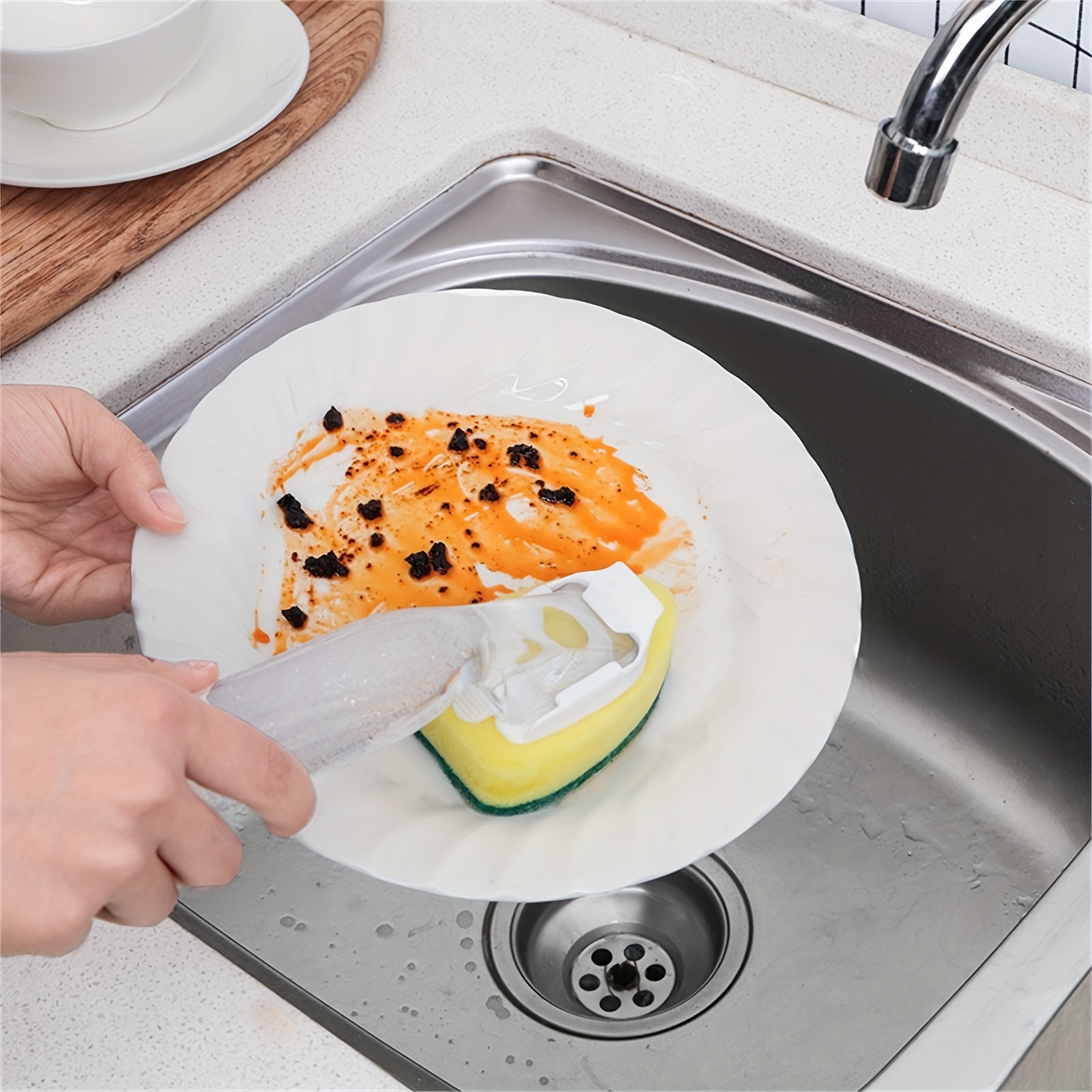 Non Scratch Dishwand Refill With Handle 6 Heavy Duty Dish - Temu