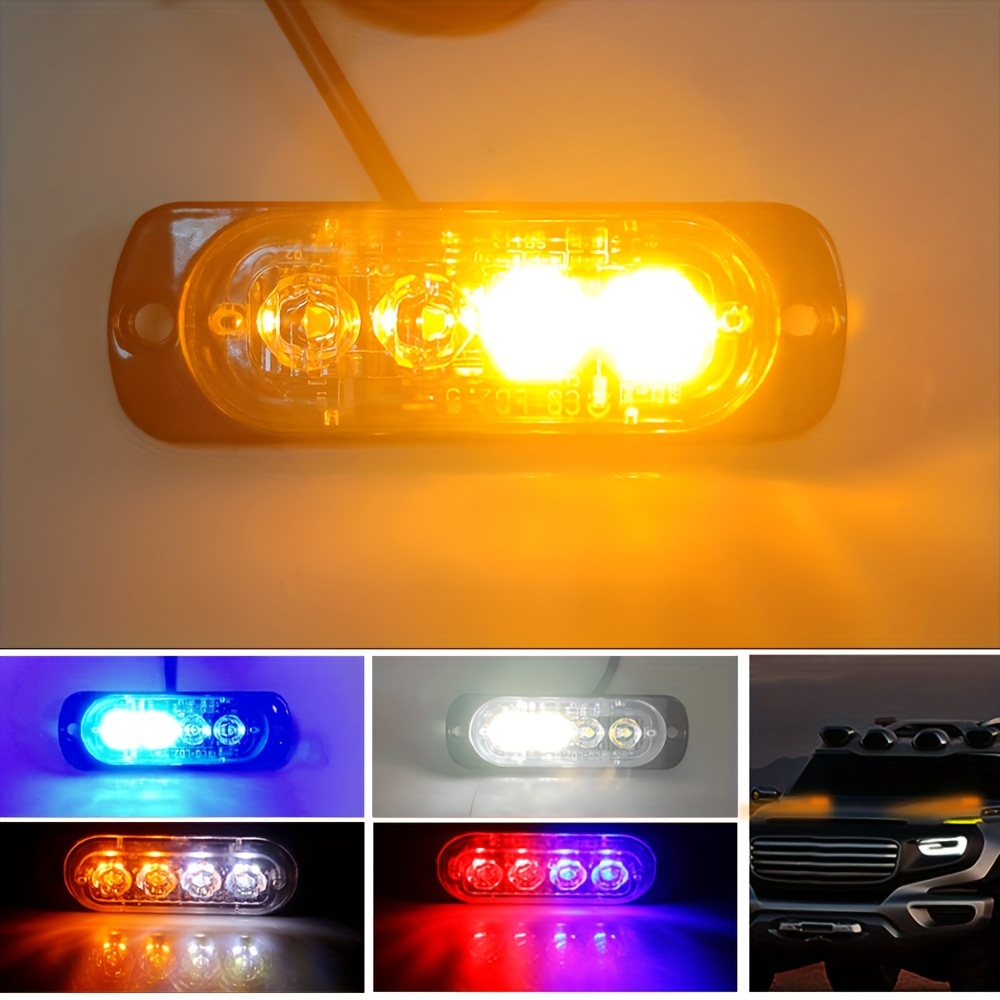 New 6 Led Emergency Strobe Lights Red Blue Strobe Warning - Temu