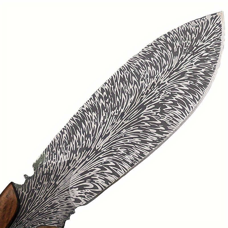 Multi-purpose Kitchen Knife Hunting Knife Feather Pattern Knife With Sheath  Stainless Steel Fruit Knives Outdoor Camping Knife Knife With Cover - Temu