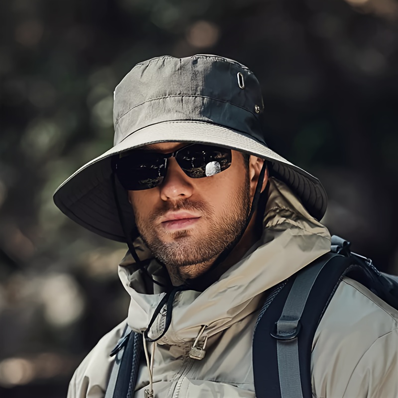 Retro Black Sun Hat Large Brim Men Uv Resistant Outdoor Sun Protection  Fishing - Jewelry & Accessories - Temu New Zealand