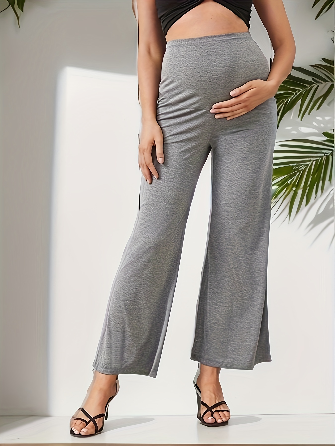 Comfy Stretchy High Waist Tummy Support Maternity Yoga Pants - Temu