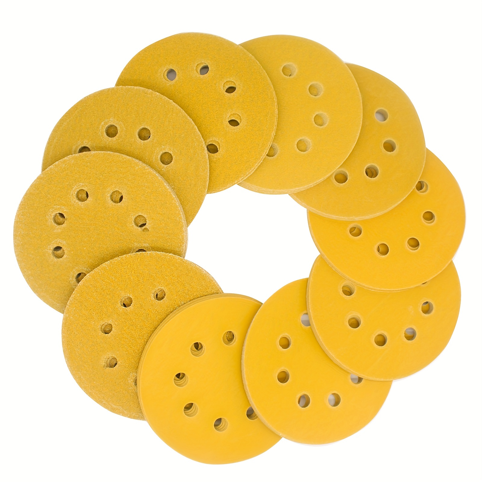 

10pcs 125mm Sanding Disc 8 Holes, Hook And Loop Discs Sandpaper 9 Inches, Grinding Wheels Diameter 125mm, Red Punched.for Drywall Sander Sanding Pads