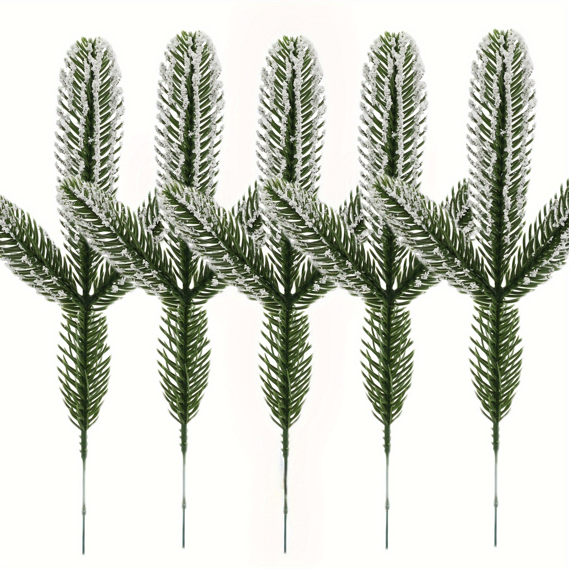 10/5PCS Christmas Snow Pine Branches Artificial Pine Needles DIY