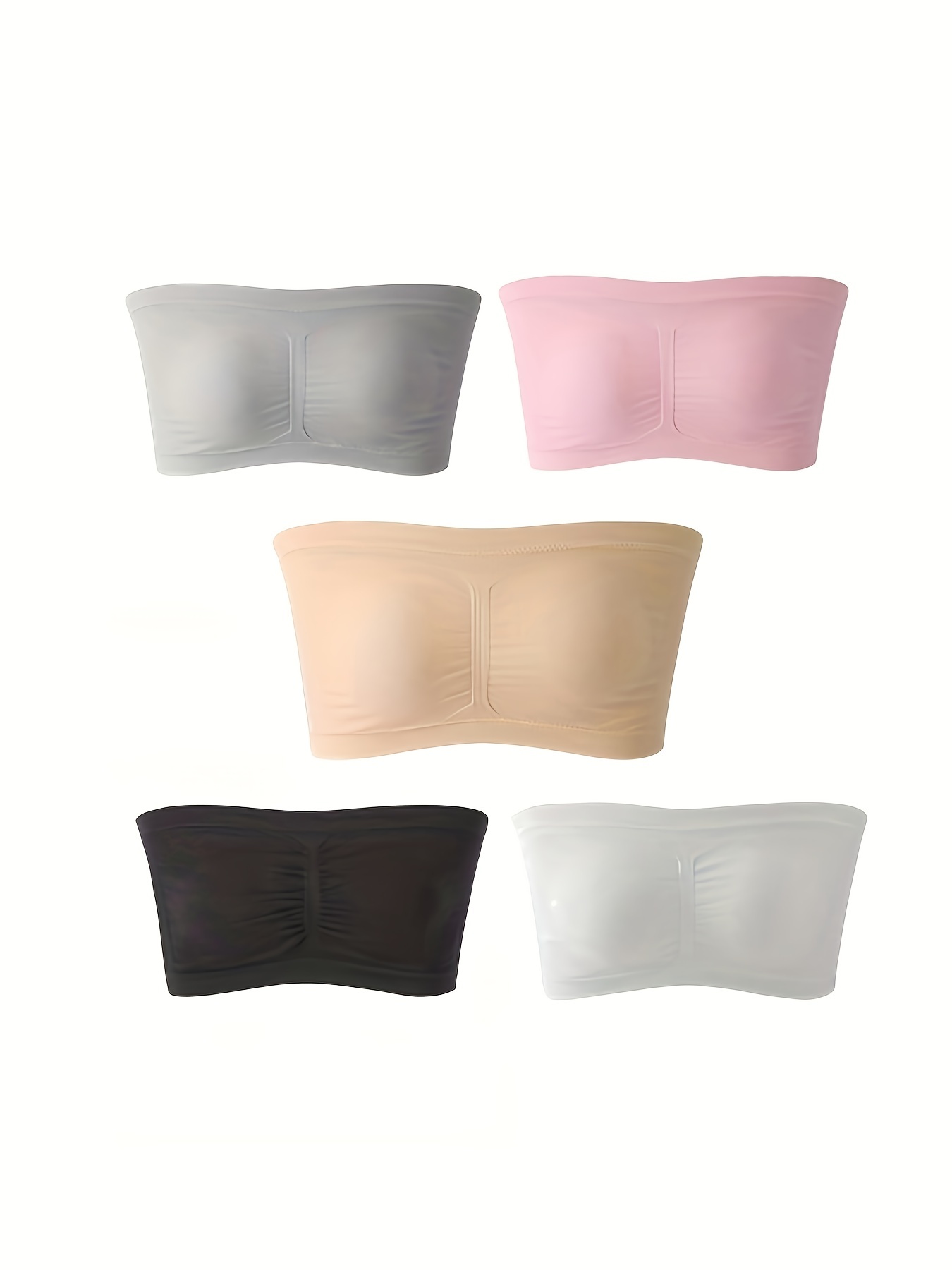 Womens Sexy Strapless Bra Removable Pads Bandeau Tube Top Seamless