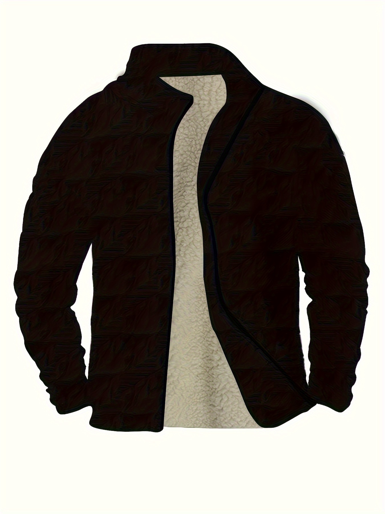 Plus Size Men's Winter Warm Plush Coral Velvet Solid Splice Fleece Jacket  Stand Collar Pockets Heavy Winter Coat Men - Temu Latvia