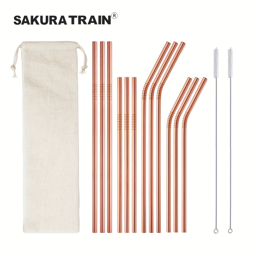 Sakura Train Reusable Wide Stainless Steel Straws For - Temu