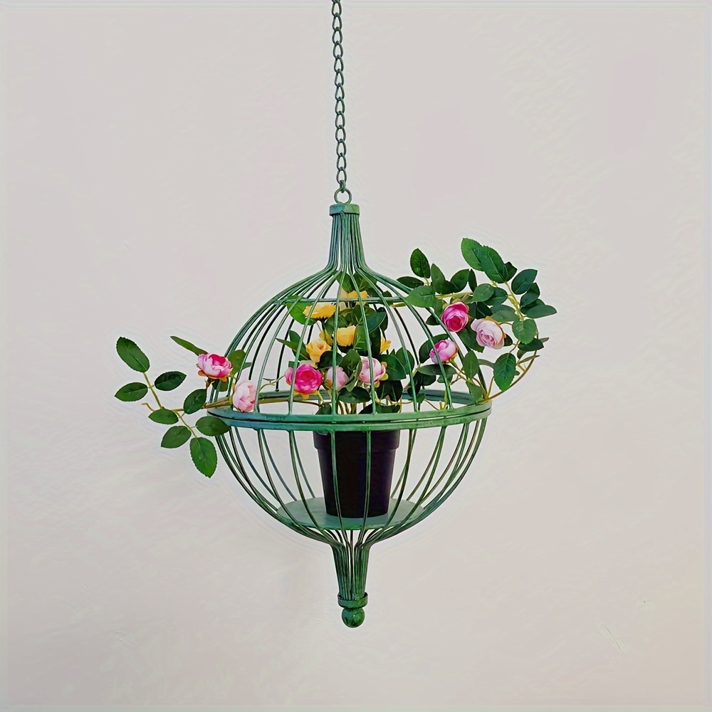 Birdcage Hanging Planter Metal Wire Flower Pot Basket - Temu Australia