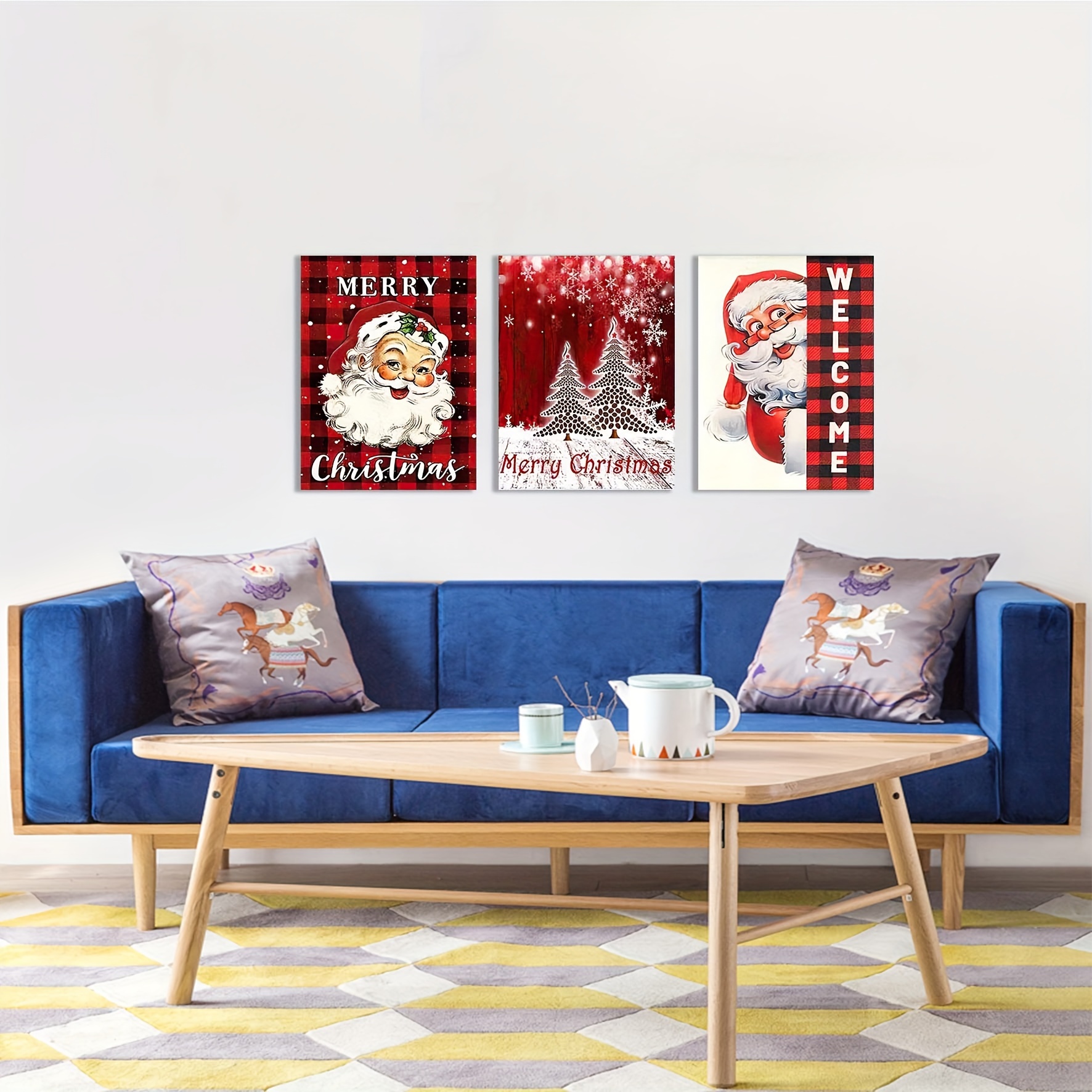 Canvas Poster Modern Art christmas Canvas Wall Art Santa - Temu