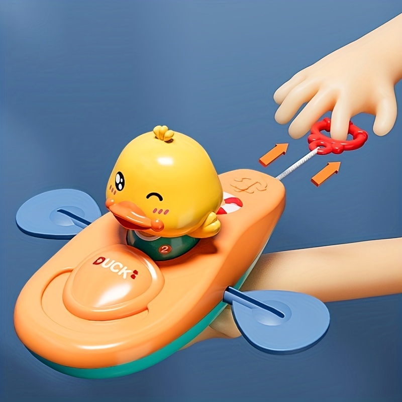 Children's Little Yellow Duck Bath Toy Bathroom Net Fishing Clockwork Duck  Swimming Water Spray Gun Shower Toy