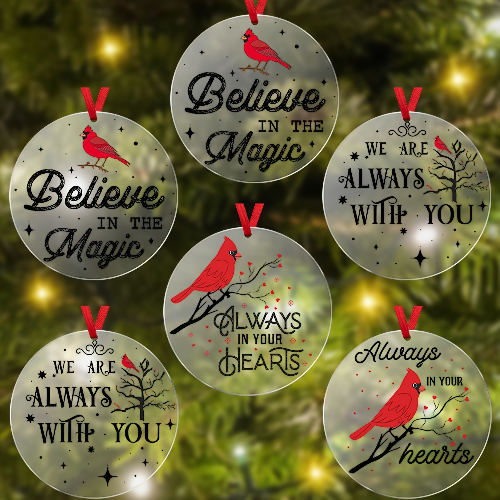 Christmas Cardinal Collection Acrylic Ornaments For - Temu