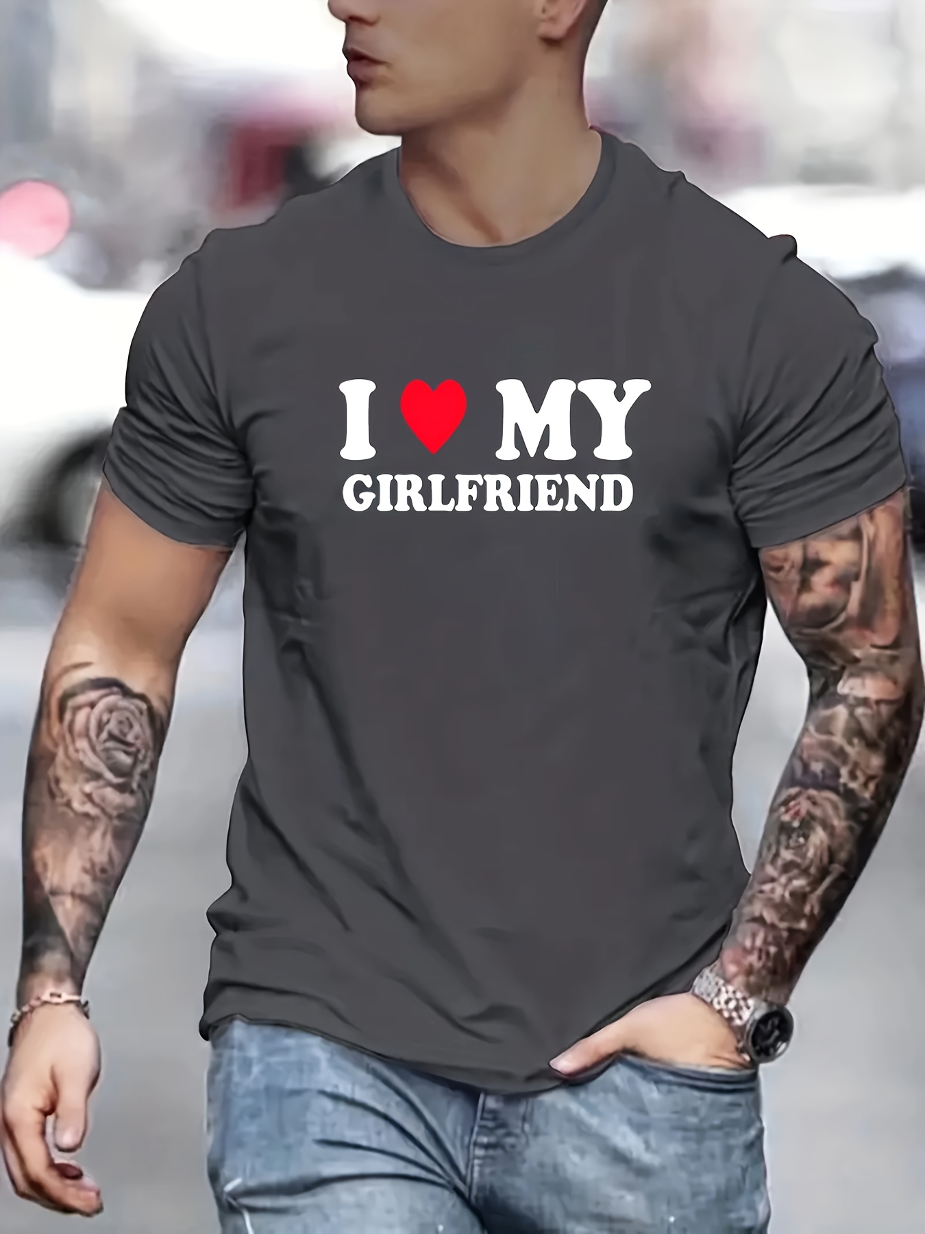 Özel Tasarım I Love My Girlfriend Kız Arkadaşımı Seviyorum Premium Unisex  Oversize T-Shirt