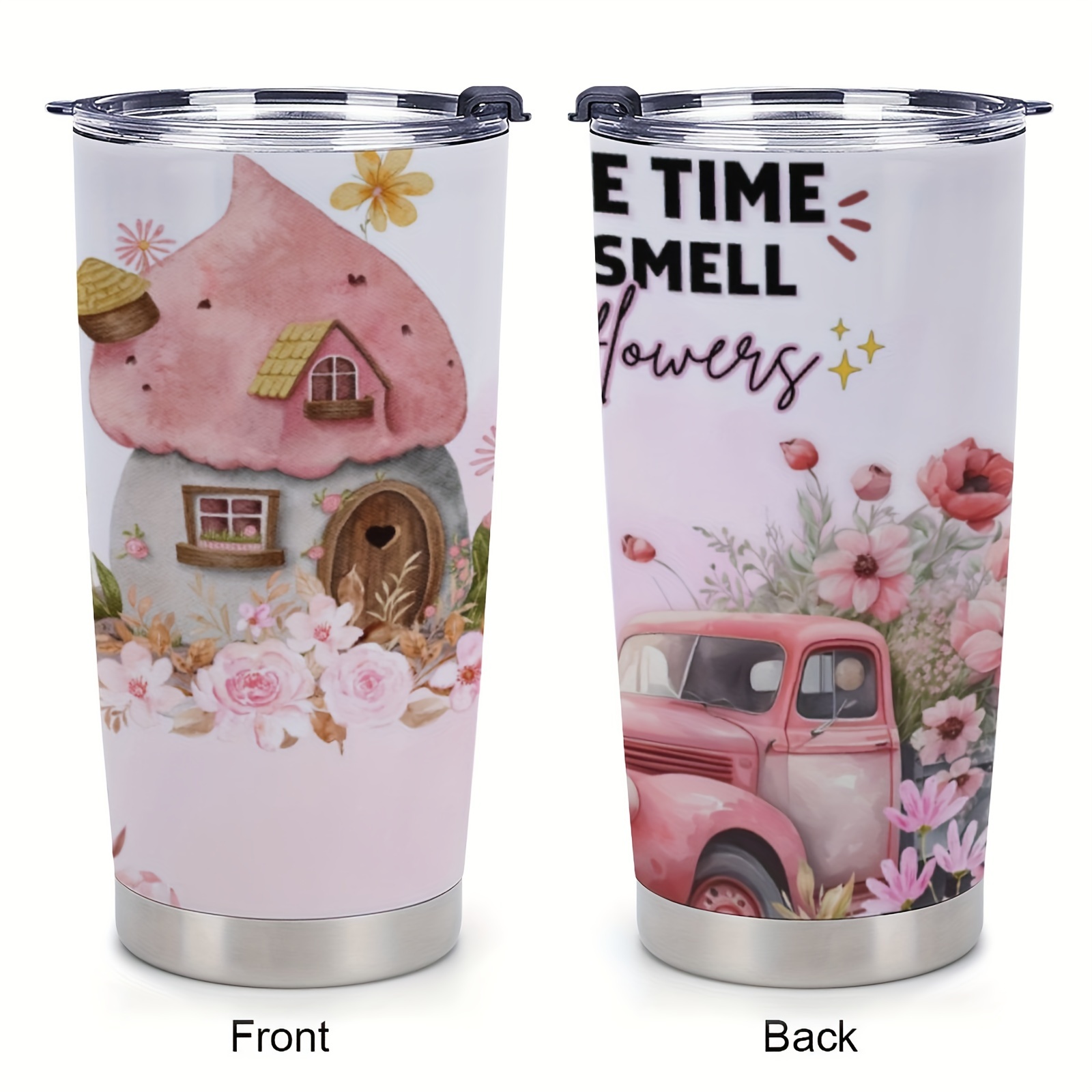 

1pc 20oz Automobile Insulation Cup, For People On The Weekend Off, Enjoy The Comforts Of Farm Life, Insulated Travel Coffee Mug With Lid