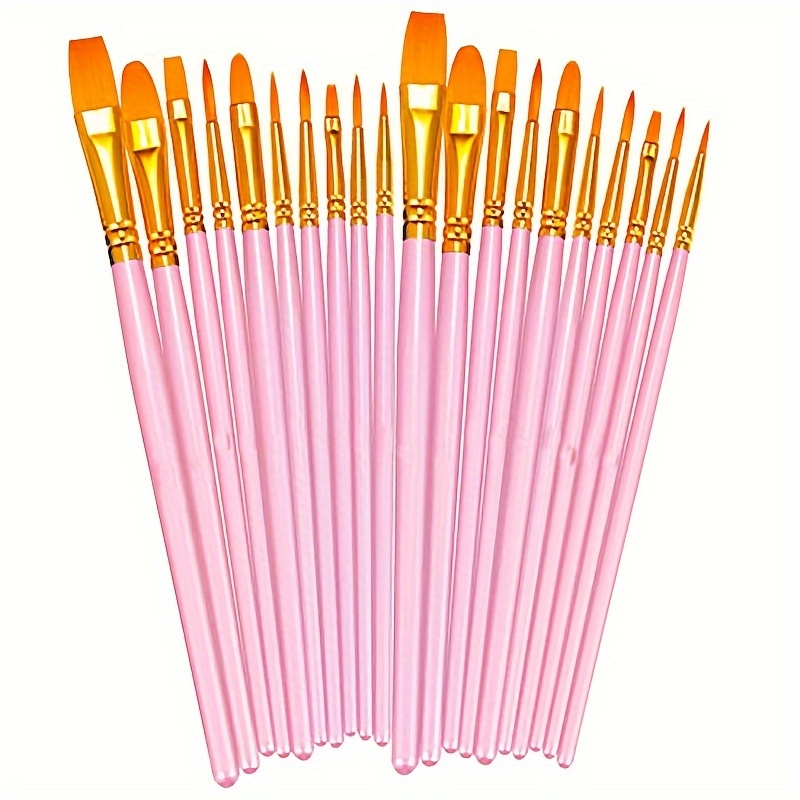 10Pcs/Lot Watercolor Gouache Paint Brushes Different Size Round Pointed Tip  Nylon Hair Painting Brush Set