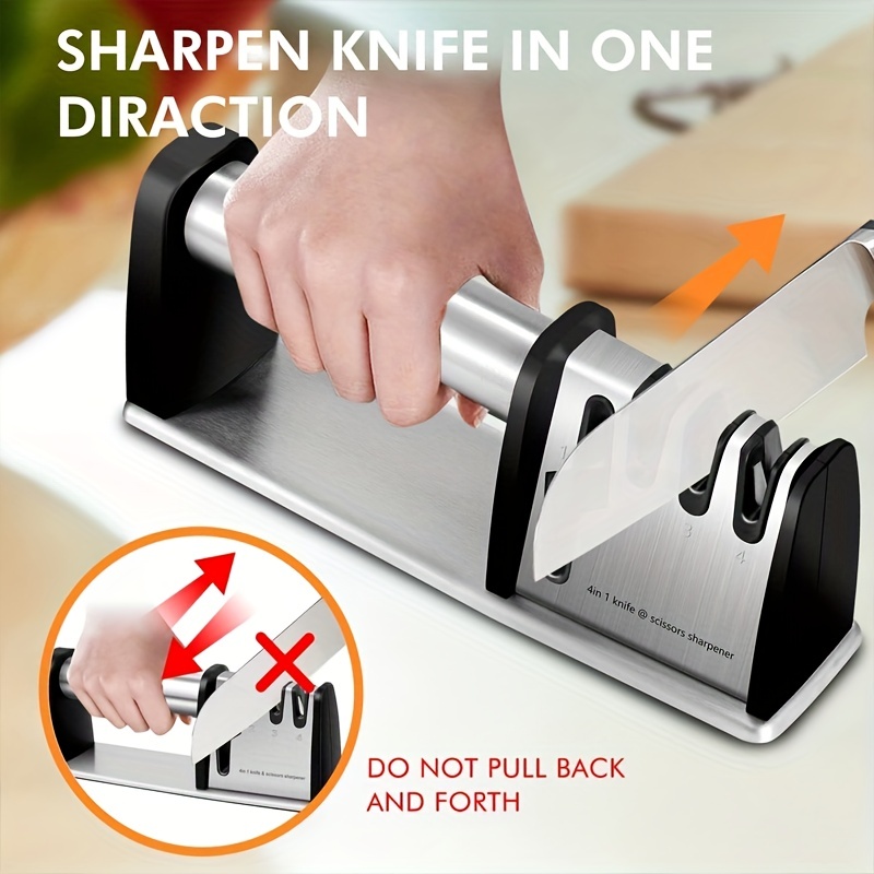 1 Knife Sharpener, Professional Chef Kitchen Knife Accessories, Can Sharpen  Sharp Blades, Manual Kitchen Knife Sharpener, Easy And Safe To Use, Fast  And Effective Knife Sharpening - Temu